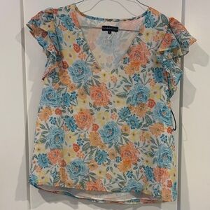 1. State Womens Short Sleeve V Neck Blouse Medium